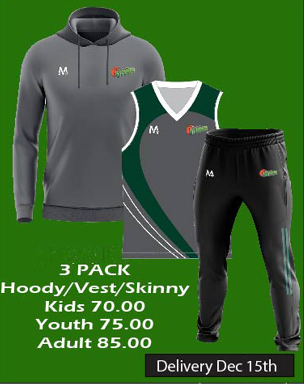 Steelers 3 Pack - Grey Hoody/Vest/Skinny